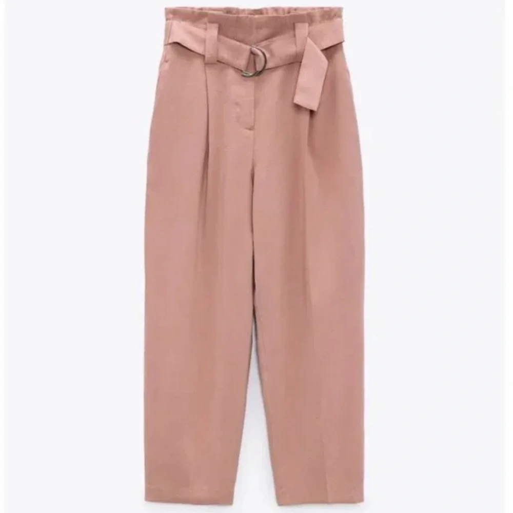 NWOT ZARA HIGH WAIST TROUSERS CULOTTES WITH BELT - Picture 5 of 16